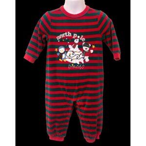 Starting Out Baby Boys North Pole Friends Pajamas Size 12M Long Sleeve Red Green